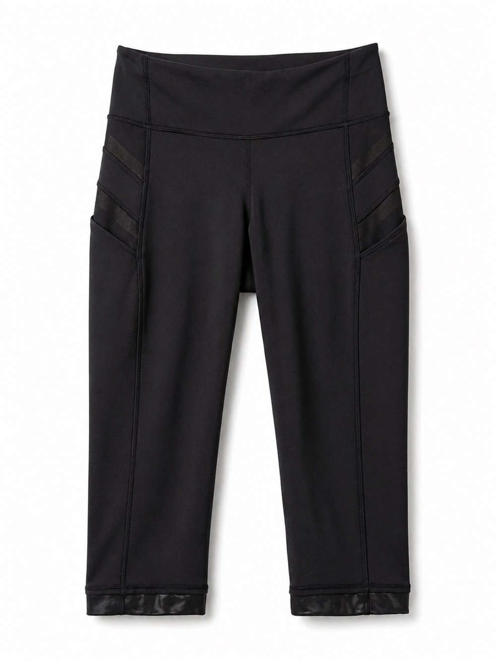 Lululemon Illumina Crop Full-On Luxtreme Black Crop Leggings Side Zip Size 4